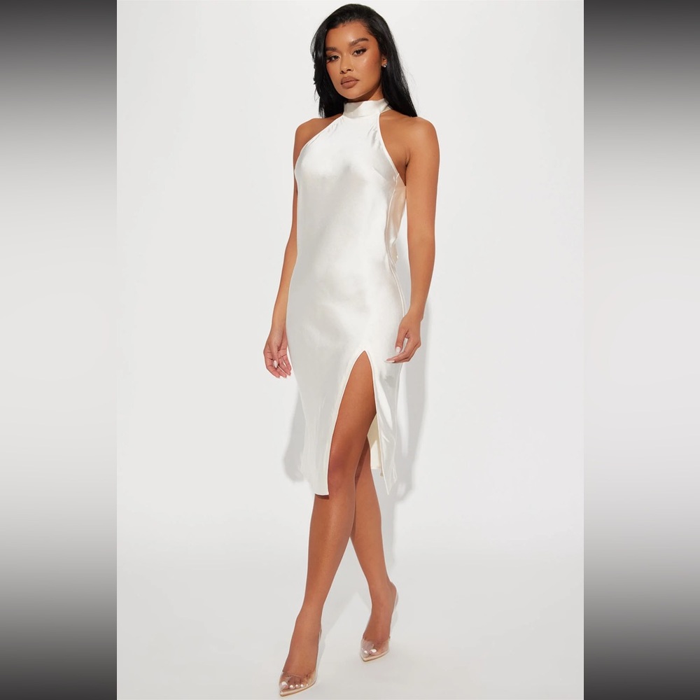 Fashion Nova White Midi Dress